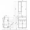Mobilier complet de baie Bianca Plus 55, alb lucios, deschidere pe dreapta