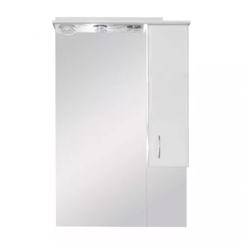 Dulap suspendat pentru baie Bianca Plus 65, alb lucios, deschidere pe dreapta