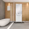 Mobilier complet de baie Bianca Plus 65, alb lucios, deschidere pe dreapta