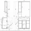 Mobilier complet de baie Bianca Plus 75, culoare Aida nuc, deschidere pe dreapta