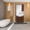 Mobilier complet de baie Bianca Plus 75, culoare Aida nuc, deschidere pe dreapta