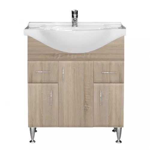 Dulap inferior Bianca Plus 75 cu lavoar, culoare stejar sonoma