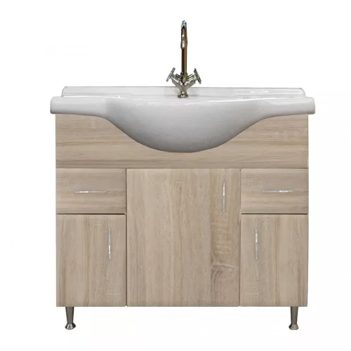 Dulap inferior Bianca Plus 85 cu lavoar, culoare stejar sonoma