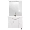 Mobilier complet de baie Bianca Plus 85, alb lucios, deschidere pe dreapta