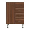 Dulap jos Bianca Plus 60 cu 1 usa, 4 sertare, culoare Aida nuc, stanga