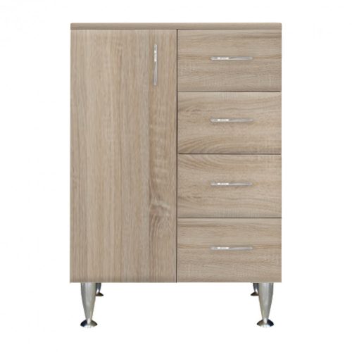 Dulap jos Bianca Plus 60 cu 1 usa, 4 sertare, culoare stejar sonoma, stanga