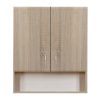 Dulap suspendat Bianca Plus 60 cu 2 usi, fund deschis, culoare stejar sonoma
