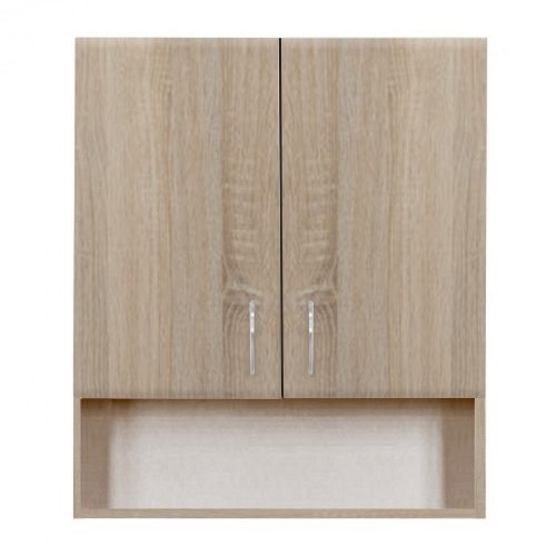 Dulap suspendat Bianca Plus 60 cu 2 usi, fund deschis, culoare stejar sonoma