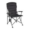 Leziter XL scaun de pescuit cu braț și suport pentru pahare negre