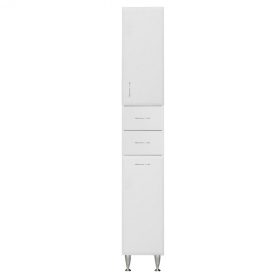 Dulap inalt Bianca Plus 30 cu 1 usa, 2 sertare, suport pentru rufe, alb lucios, dreapta