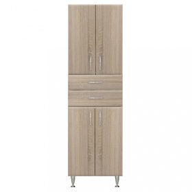 Dulap inalt Bianca Plus 60 cu 4 usi, 2 sertare, culoare stejar sonoma