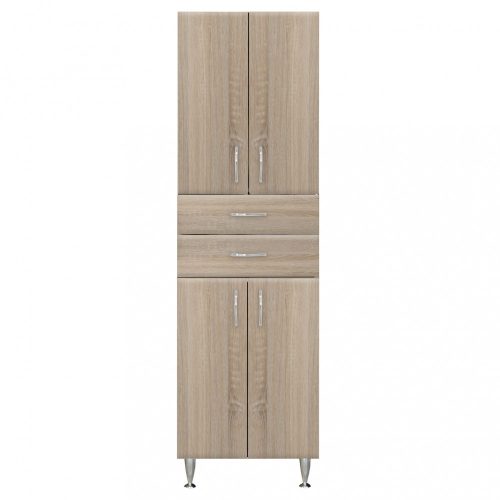 Dulap inalt Bianca Plus 60 cu 4 usi, 2 sertare, culoare stejar sonoma