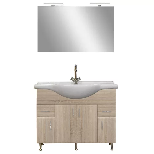 Mobilier complet de baie Bianca Prime 105, culoare stejar sonoma