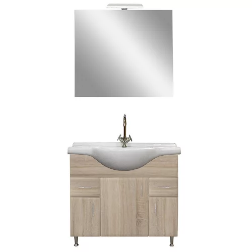 Mobilier complet de baie Bianca Prime 85, culoare stejar sonoma