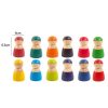 12 figurine Montessori colorate din lemn