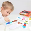 Alfabet din lemn cu imagini, joc educativ in limba engleza