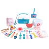Jucarie de dentist din lemn cu 38 de accesorii, albastra