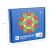 Jucarie de lemn Tangram cu forme creative, puzzle, 155 de bucati
