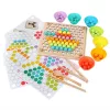 Puzzle mozaic cu bile, jucarie din lemn Montessori