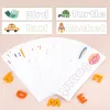 Puzzle de cuvinte, joc din lemn pentru invatarea cuvintelor cu carti in limba engleza