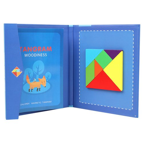 Jucarie magnetica din lemn tangram