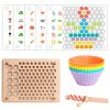 Jucarie Montessori din lemn 2 in 1, puzzle cu pescuit si minge