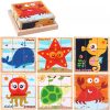 Puzzle cub din lemn, jucarie puzzle din lemn