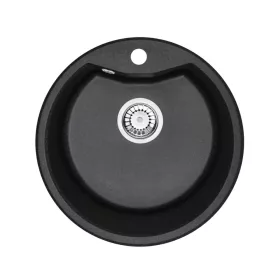 Chiuveta rotunda Dorin cu o singura lavoar din granit, neagra