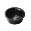 Chiuveta rotunda Dorin cu o singura lavoar din granit, neagra