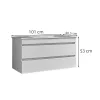 Masca de baie Cube 100 cu chiuveta ceramica, 2 sertare, gri antracit