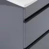 Masca de baie Cube 100 cu chiuveta ceramica, 2 sertare, gri antracit