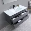 Masca de baie Cube 100 cu chiuveta ceramica, 2 sertare, gri antracit