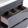 Masca de baie Cube 60 cu chiuveta ceramica, 2 sertare, gri antracit