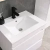 Masca de baie Cube 60 cu chiuveta ceramica, 2 sertare, vopsita in alb lucios