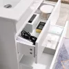 Masca de baie Cube 60 cu chiuveta ceramica, 2 sertare, vopsita in alb lucios