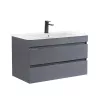 Masca de baie Cube 80 cu chiuveta ceramica, 2 sertare, gri antracit