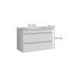 Masca de baie Cube 80 cu chiuveta ceramica, 2 sertare, gri antracit