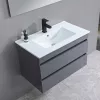 Masca de baie Cube 80 cu chiuveta ceramica, 2 sertare, gri antracit