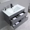 Masca de baie Cube 80 cu chiuveta ceramica, 2 sertare, gri antracit