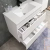 Masca de baie Cube 80 cu chiuveta ceramica, 2 sertare, vopsita in alb lucios
