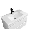 Masca de baie Cube 80 cu chiuveta ceramica, 2 sertare, vopsita in alb lucios