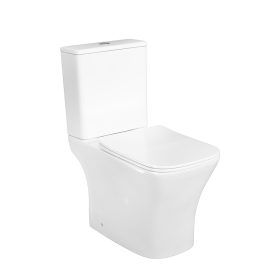   Toaletă compactă monobloc Nile cu scaun cu închidere moale și spălare din spate