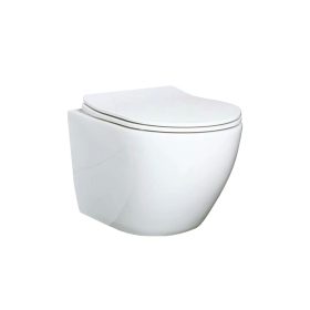 Toaleta Delano fara rama, montata pe perete, cu capac cu inchidere silentioasa