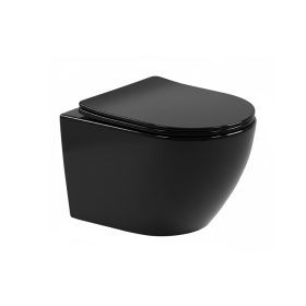   Toaletă Delano fără margine montată pe perete cu scaun cu închidere ușoară