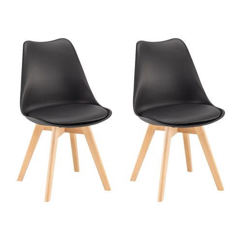 Scaun de masă Silla, 2 buc., negru