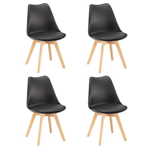 Scaun de masă Silla, 4 piese, negru