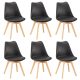 Scaun de sufragerie Silla 6 buc în negru