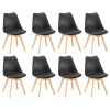Silla scaun de luat masa 8 bucăți în negru