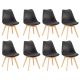 Silla scaun de luat masa 8 bucăți în negru