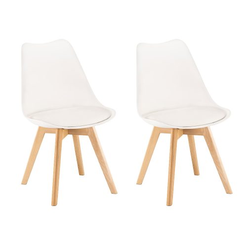 Scaun de masă Silla, 2 buc., alb